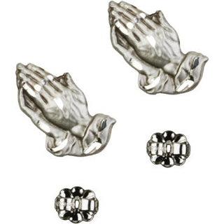 Sterling Silver Post Praying Hands Earrings
