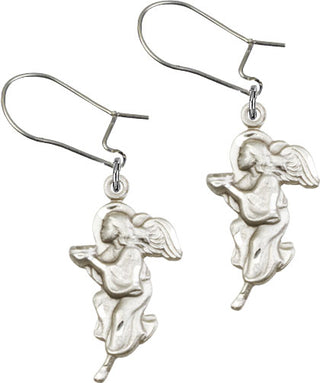 Sterling Silver Dangle Guardian Angel Earrings