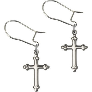 Sterling Silver Dangle Cross Earrings