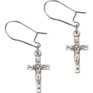 Sterling Silver Dangle Crucifix Earrings