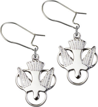 Sterling Silver Dangle Holy Spirit Earrings