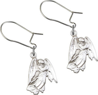 Sterling Silver Dangle Guardian Angel Earrings