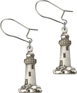 Sterling Silver Dangle Lighthouse Earrings