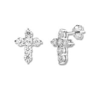 1 2 Inch Sterling Zircon Earrings