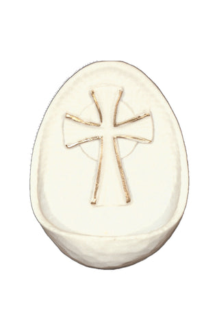 Crucifixion Font in White with Gold Highlights 5"