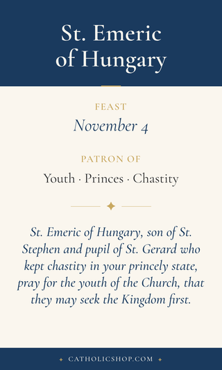 St. Emeric of Hungary Holy Cards