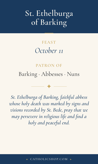 St. Ethelburga of Barking Holy Cards