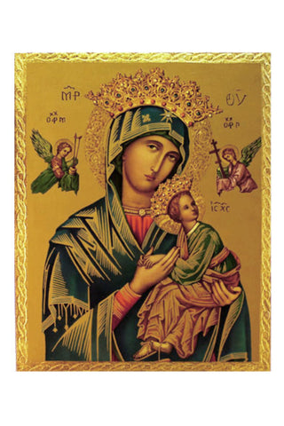 Perpetual Help Florentine Plaque 7.5x9.5"