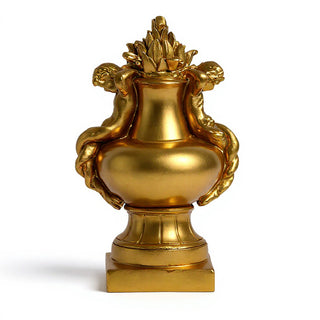 Cherub Siren Urn Planter - 14-inch — Deep Gold finish