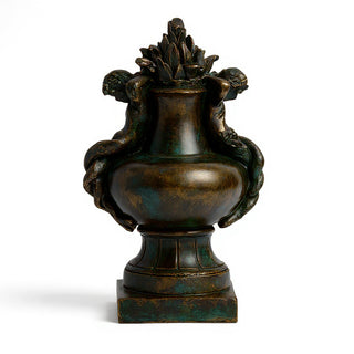 Cherub Siren Urn Planter - 14-inch — Green Bronze finish