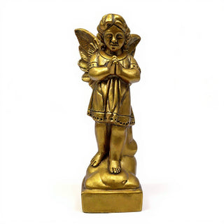 Overseeing Angel Statue - 18.5-inch — Antique Gold finish