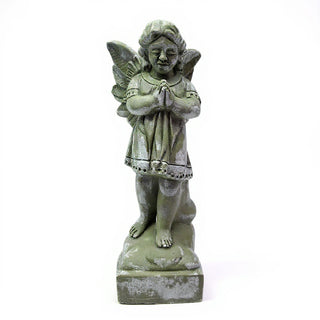 Overseeing Angel Statue - 18.5-inch — Mossy Green finish