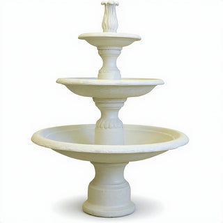 Balustrade III Tier Fountain - 68-inch — Antique White finish
