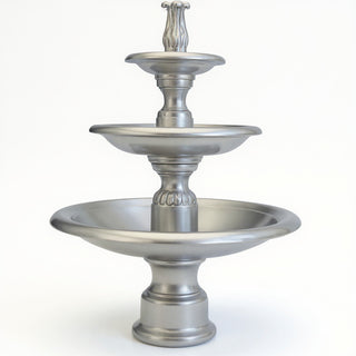 Balustrade III Tier Fountain - 68-inch — Silver finish