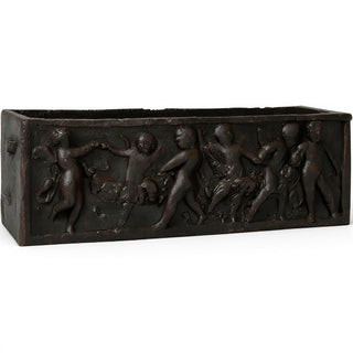 Rectangular Cherub Planter — Iron finish