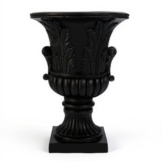 Acanthus Leaf Urn Planter - 30-inch — Flat Black finish