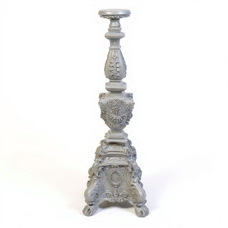 Ornate Candleholder - 33-inch — Limestone finish