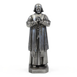 Saint John Vianney Statue - 13-inch — Aged Silver finish