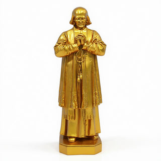 Saint John Vianney Statue - 8-inch — Deep Gold finish