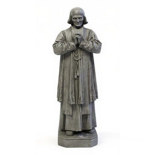 Saint John Vianney Statue - 8-inch — Limestone finish