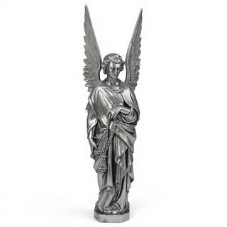 Incense Angel, Left Statue - 96-inch — Antique Silver finish