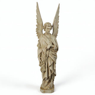 Incense Angel, Left Statue - 96-inch — Antique White finish