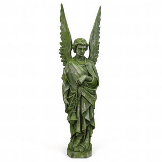 Incense Angel, Left Statue - 96-inch — Mossy Green finish