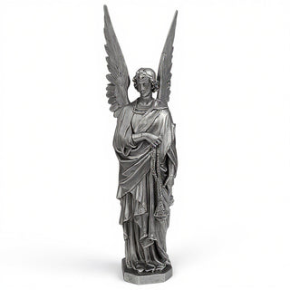 Incense Angel, Right Statue - 96-inch — Antique Silver finish