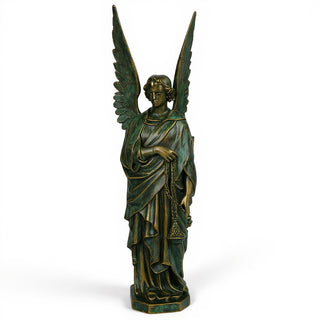 Incense Angel, Right Statue - 96-inch — Green Bronze finish