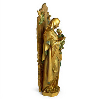 Our Lady of Perpetual Help with Sunburst Statue - 73-inch — Antique Gold finish