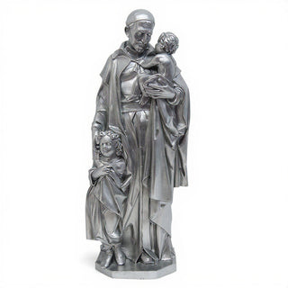 Saint Vincent de Paul Statue - 24-inch — Silver finish