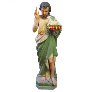 Saint John w/ Sheep Statue - 65-inch - Realistic Color - Hand-Painted