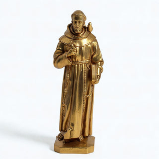 Saint Francis of Assisi with Birds Statue - 24.5-inch — Antique Gold finish