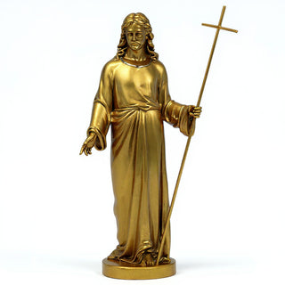 Risen Christ, Without Flag Statue - 39-inch — Antique Gold finish
