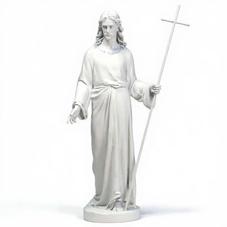 Risen Christ, Without Flag Statue - 39-inch — Flat White finish