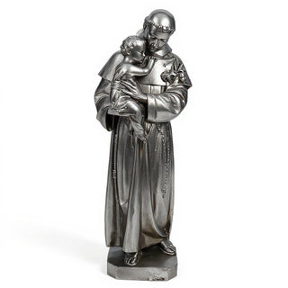 Saint Anthony of Padua with the Christ Child Statue - 67-inch — Aged Silver finish