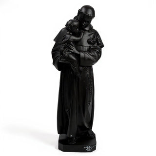 Saint Anthony of Padua with the Christ Child Statue - 67-inch — Dusted Black finish