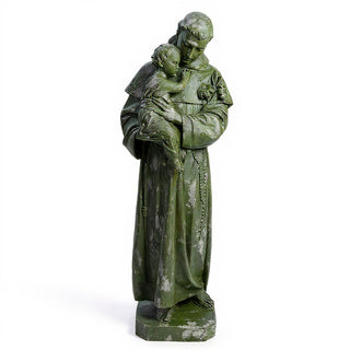 Saint Anthony of Padua with the Christ Child Statue - 67-inch — Mossy Green finish