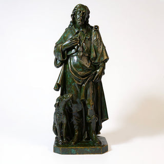 Saint Roch Statue - 48-inch — Green Bronze finish