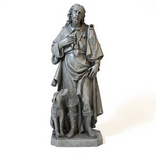 Saint Roch Statue - 48-inch — Limestone finish