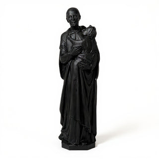Saint Vincent de Paul with a Child Statue - 48-inch — Dusted Black finish