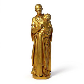 Saint Vincent de Paul with a Child Statue - 48-inch — Deep Gold finish