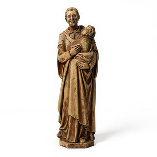 Saint Vincent de Paul with a Child Statue - 48-inch — Gothic Stone finish