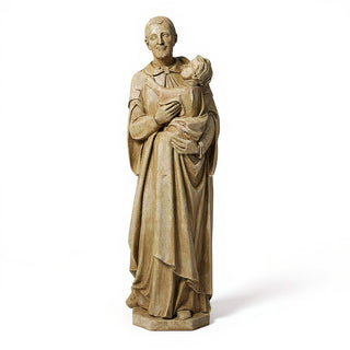 Saint Vincent de Paul with a Child Statue - 48-inch — Museum Terracotta finish