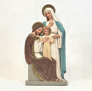 Holy Family Plaque Statue - 39-inch - Realistic Color - Hand-Painted