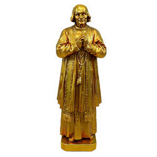 Saint John Vianney Statue - 7.5-inch — Deep Gold finish