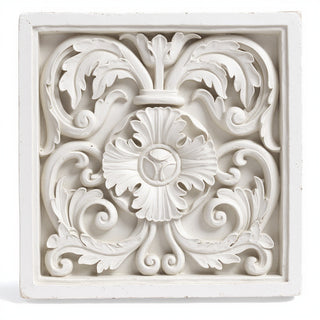 Square Decoration Wall Plaque - 16-inch — Antique White finish