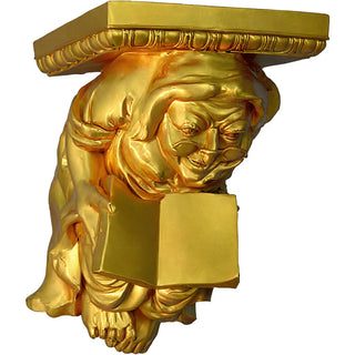 Monk Figure Wall Bracket - 15-inch — Deep Gold finish