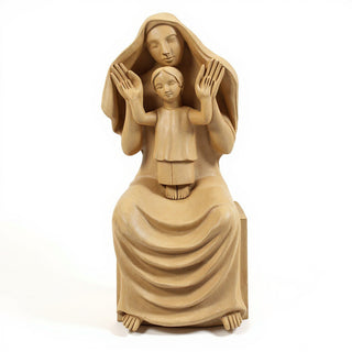 Medieval Mary and Child Statue - 45-inch — Dusted Sand finish