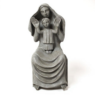 Medieval Mary and Child Statue - 45-inch — Old Stone finish